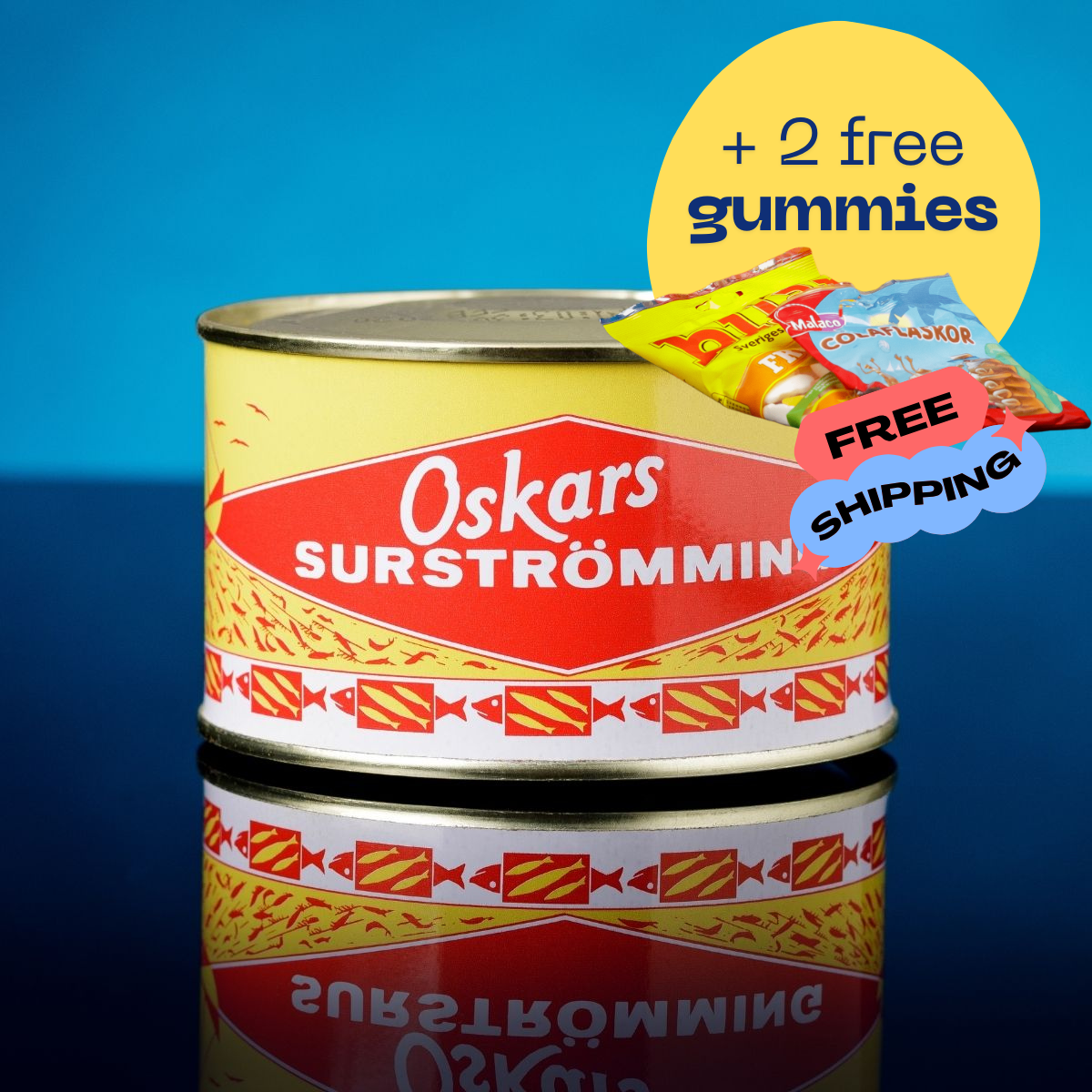 Oskars Surströmming 300 g + 2 Bags of Swedish Candy 80 G